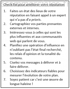 Checklist pour améliorer votre réputation