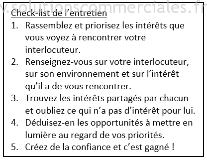 Checklist de l'entretien